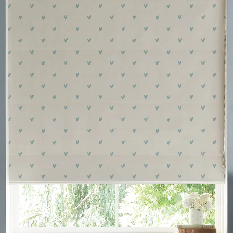 Sophie Allport Hearts Made To Measure Roman Blind Duckegg