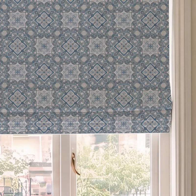House Llewelyn-bowen Festivo Printed Made To Measure Roman Blind Bluestone