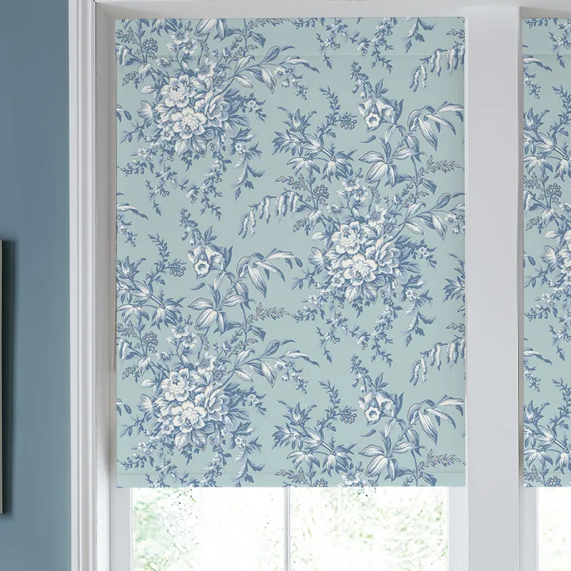 Laura Ashley Picardie Translucent Made To Measure Roller Blind Blue Sky