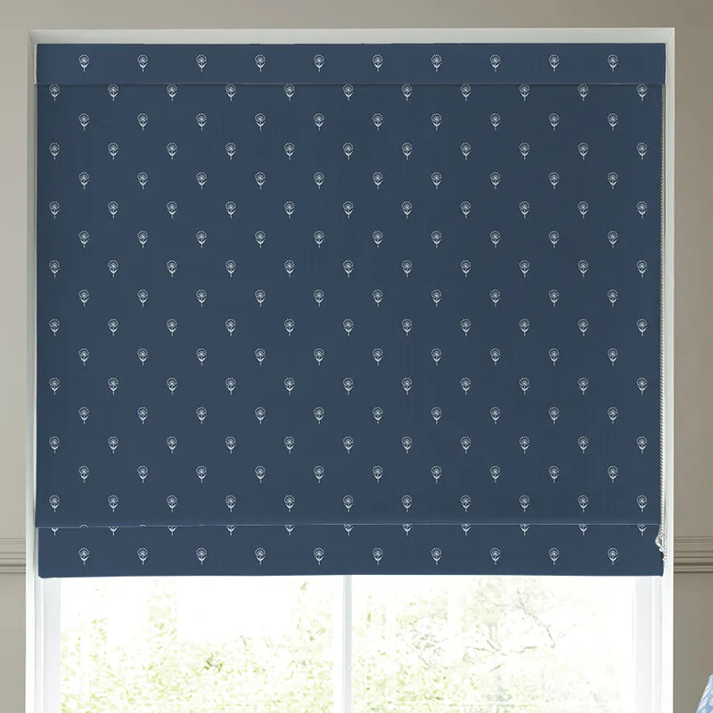 Emily Bond Wild Thyme Made To Measure Roman Blind Indigo