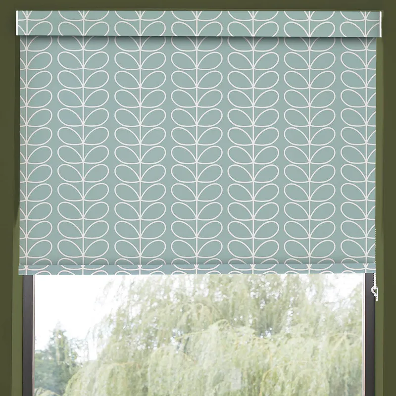 Orla Kiely Linear Stem Made To Measure Blackout Roller Blind Aqua