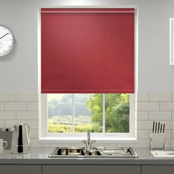 Kensington Plain Made To Measure Roller Blind Scarlet