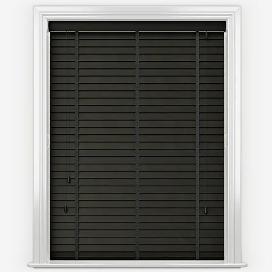 Dalby Black Walnut With Jet Tapes Wooden Venetian Blinds