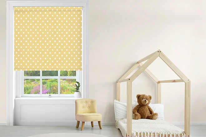 Cath Kidston Button Spot Yellow - Designer Roller Blind