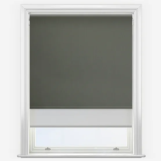 Double Roller Fusion Blackout Slate Grey & Grey Double Roller Blind