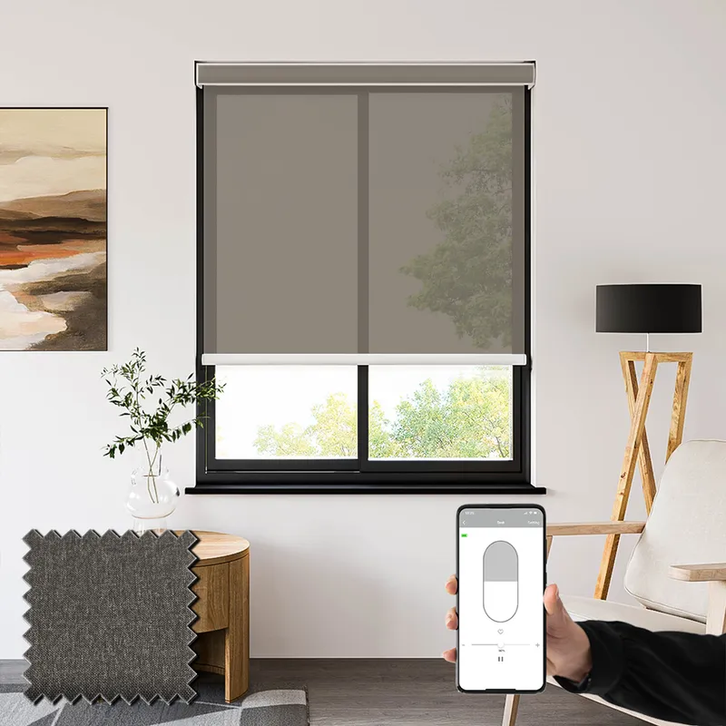 Lucid Graphite Voile Battery Powered Electric Roller Shades