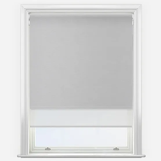 Double Roller Plaza Steel White Double Roller Blind