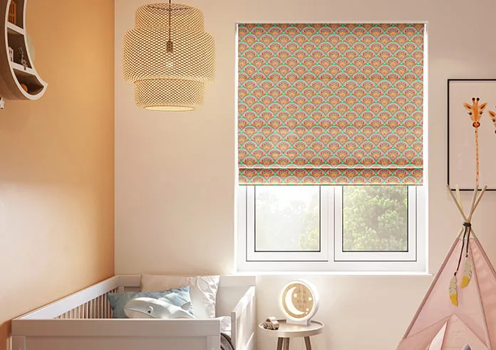 Deco Sea Shells Strawberry - Roman Blind