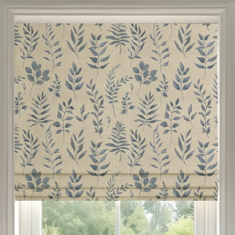 Ante Decor Willow Printed Cotton Made To Measure Roman Blind Delft