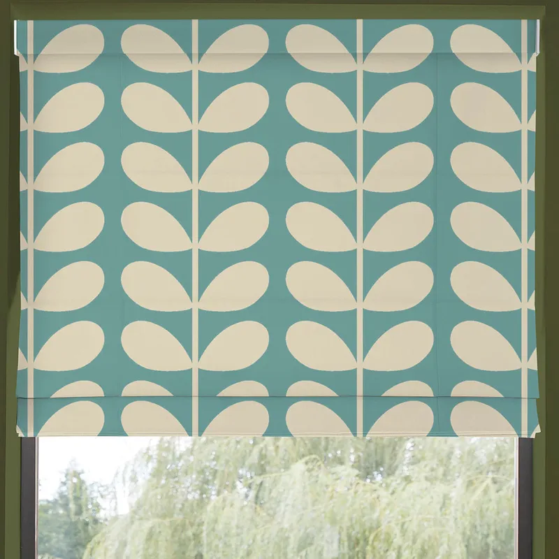 Orla Kiely Jumbo Solid Stem Made To Measure Roman Blind Duckegg