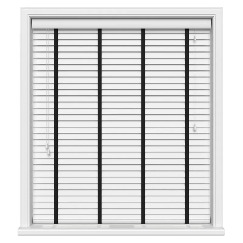 True White & Jet Luxury Ecowood Uk - Wooden Blinds