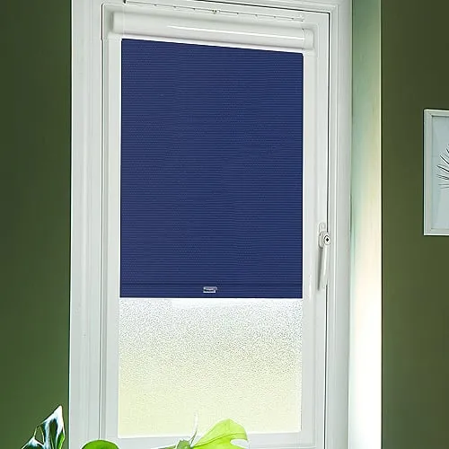Urban Fr Blue (Moisture Resistant) Perfect Fit Blackout Roller Blinds