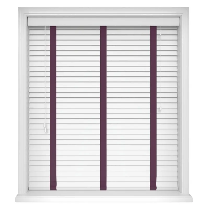 True White & Poison Luxury Ecowood Blinds - Wooden Blinds