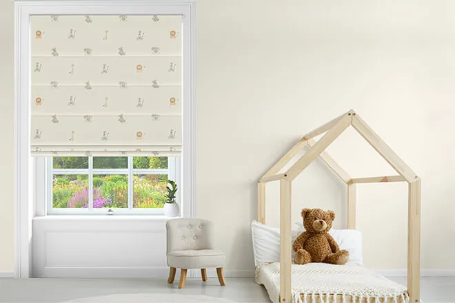 Sophie Allport Bears Linen - Designer Roman Blind