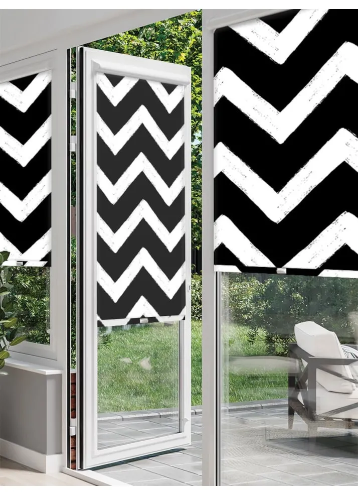 Chevron Black Perfect Fit® Roller Blind