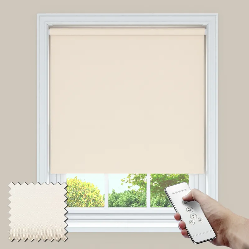 Slumber Blackout Cream Battery Powered Electric Roller Blinds