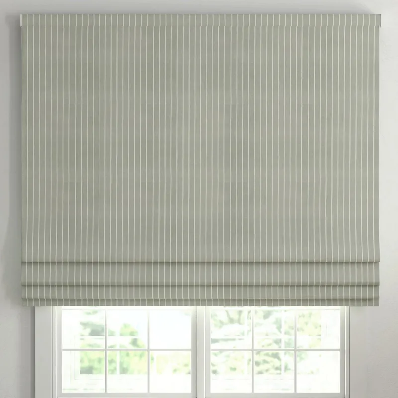 Ante Decor Burgess Printed Cotton Stripe Made To Measure Roman Blind Soft Grey
