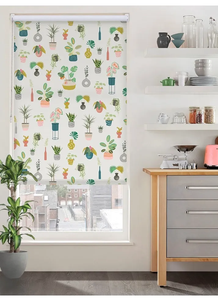 Houseplants Natural Roller Blind