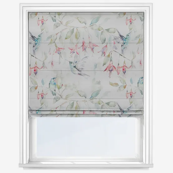 Voyage Fucshia Flight Cream Roman Blind