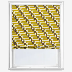 Orla Kiely Dog Show Yellow Roman Blind