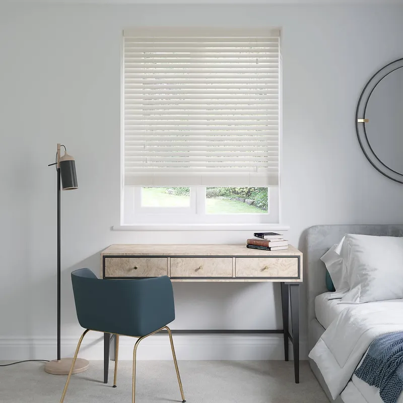 Berlin Linen Chalk White Wooden Blinds 35mm