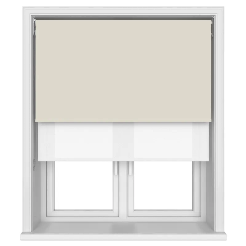 Tradechoice Blackout Ivory Double Roller Blind