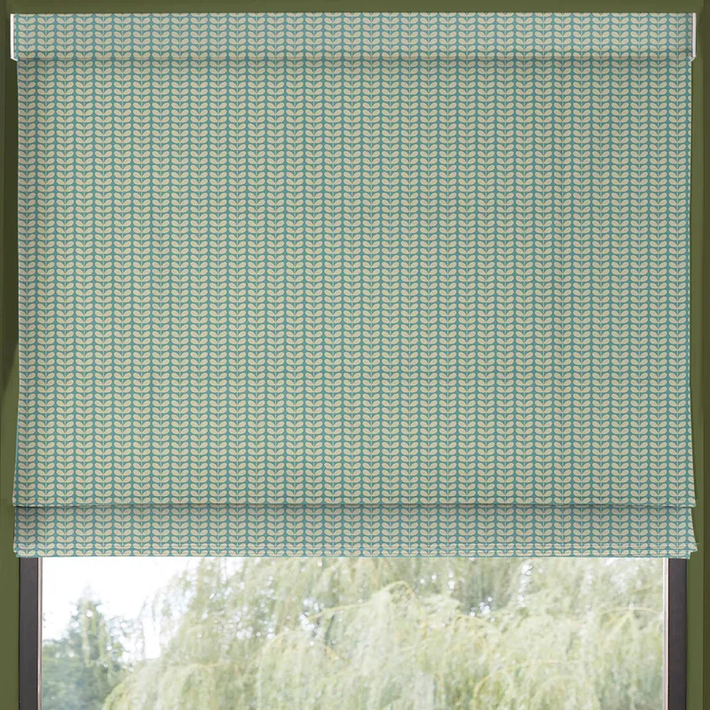 Orla Kiely Tiny Stem Made To Measure Roman Blind Duckegg
