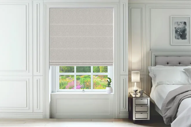 Joplin Silver - Patterned Roman Blind
