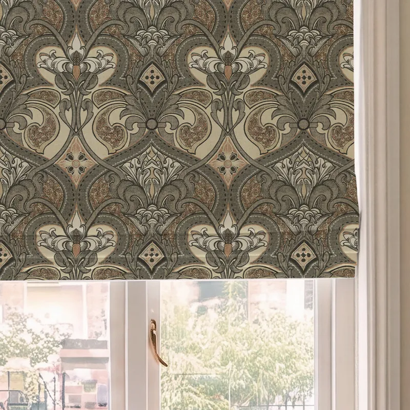 House Llewelyn-bowen Gwendoline Printed Damask Made To Measure Roman Blind Ashrose