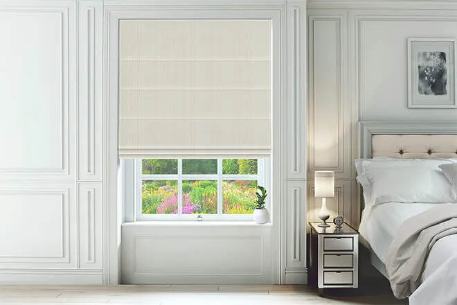Knight Ivory - Striped Roman Blind