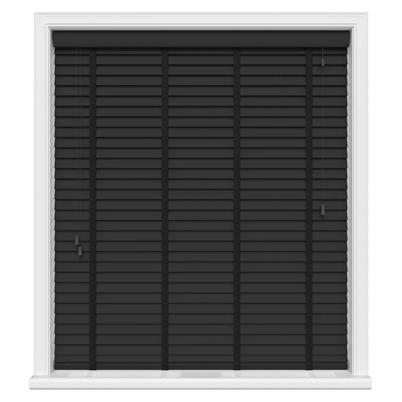 Jet Black Luxury Eco-wood Uk - Wooden Blinds