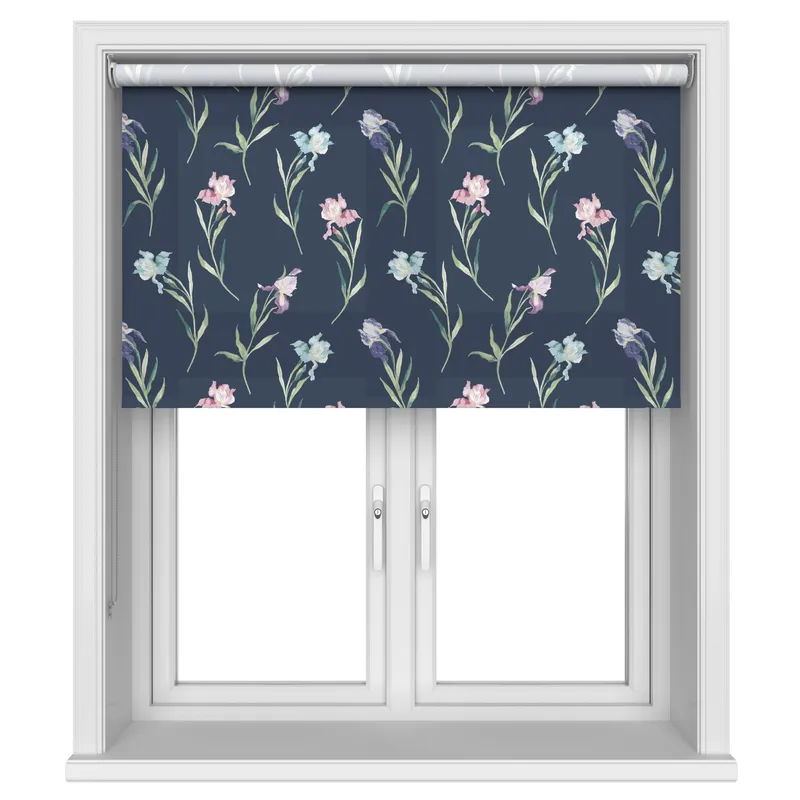 Laura Ashley Hawling Irises Midnight Navy Blinds Uk