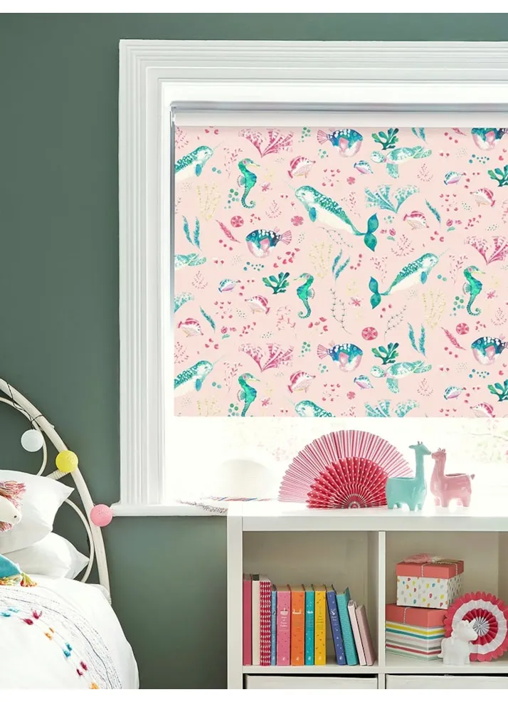 Enchanted Ocean Blush Childrens Roller Blind
