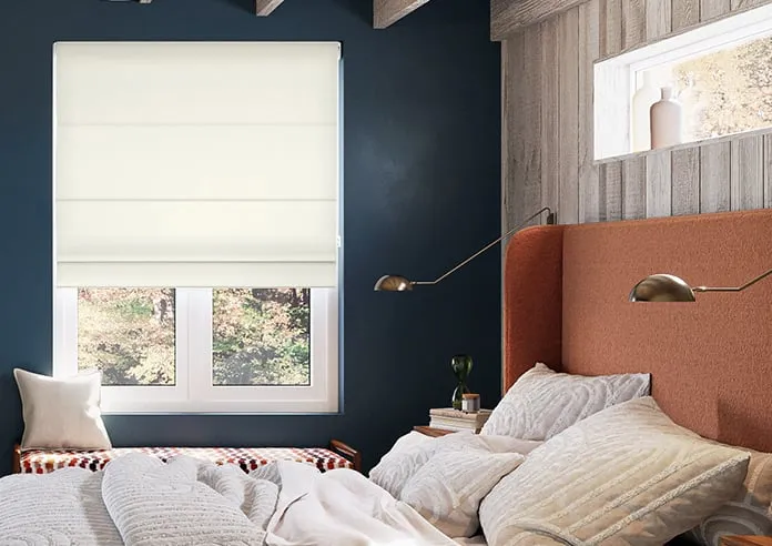 Akoya Faux Silk Lustre Chalk - Roman Blind