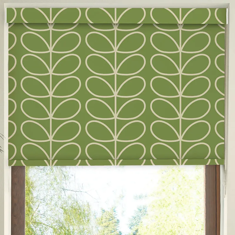 Orla Kiely Jumbo Linear Stem Translucent Made To Measure Roller Blind Chalky Green