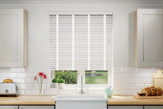 Nordic White Oak Wood Effect - Faux Wooden Blind White Tape