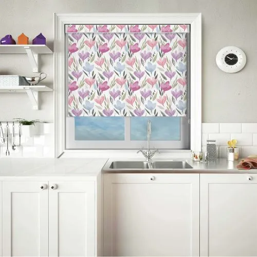Melia Blush Pelmet Roller Blind
