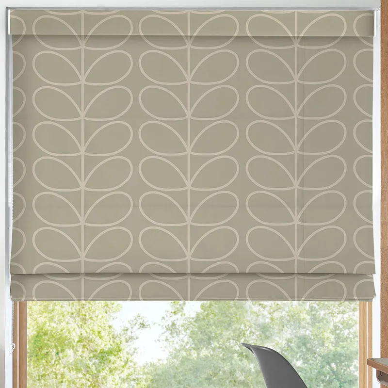 Orla Kiely Jumbo Linear Stem Made To Measure Roman Blind Pebble