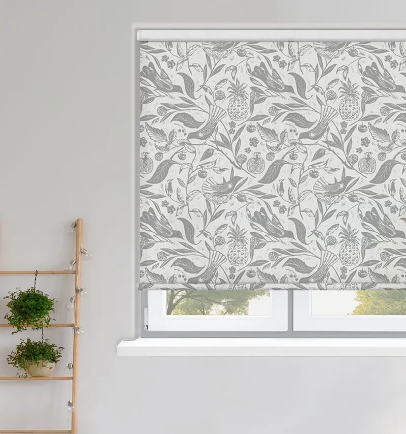 Folk Silver Roller Blinds