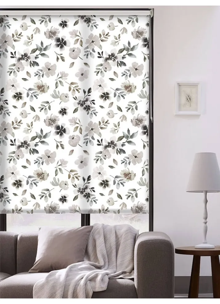 Wildflower Grey Roller Blind