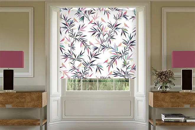 Sara Miller Bamboo White - Designer Roller Blind