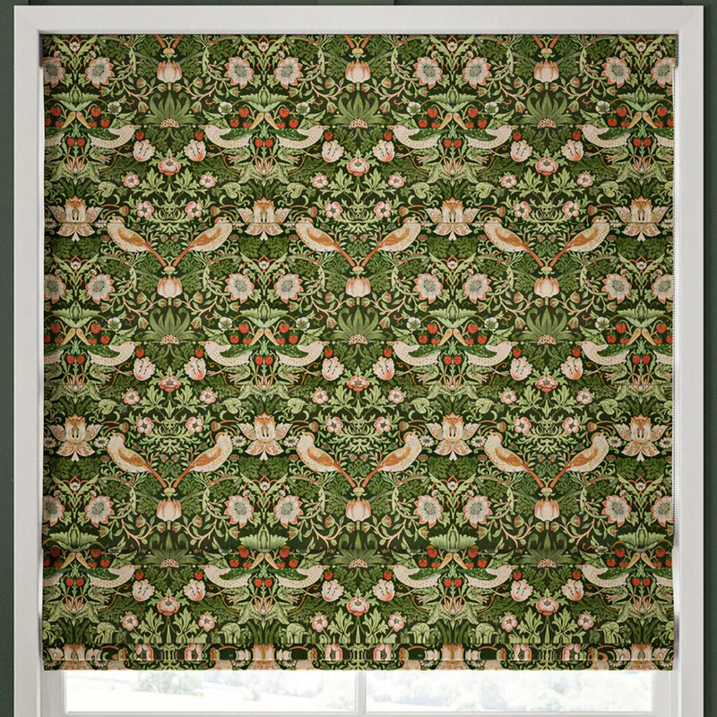 William Morris Strawberry Thief Velvet Made To Measure Roman Blind Nettle