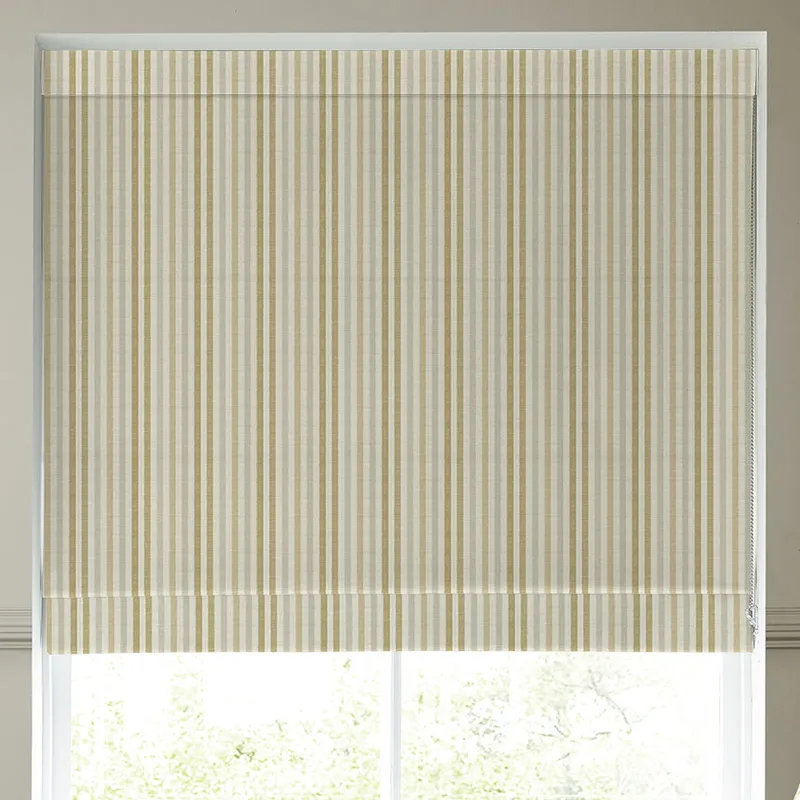 Emily Bond Cornish Stripe Made To Measure Roman Blind Gold Natural