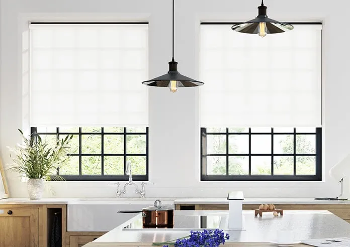 Roma Peony White - Roller Blind