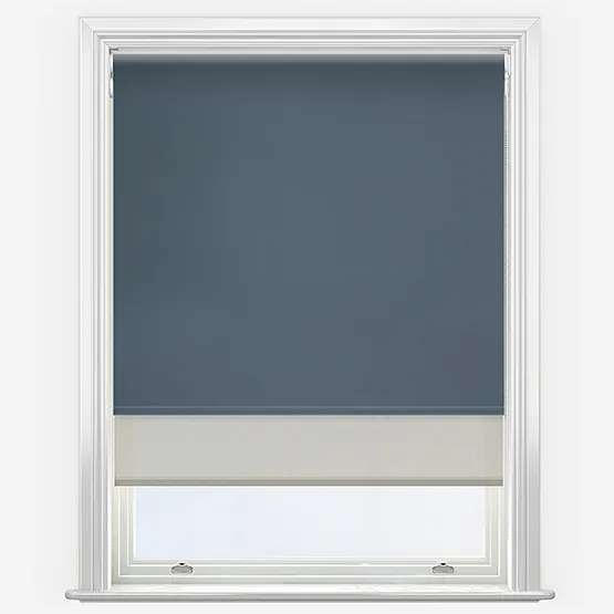 Double Roller Fusion Blackout Midnight Blue & Natural Double Roller Blind