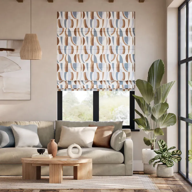 Torillo Terracotta & Pacific Roman Blind