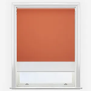 Pop Blackout Burn Orange & White Double Roller Blind