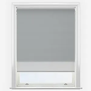 Supreme Blackout Storm Grey & Grey Double Roller Blind