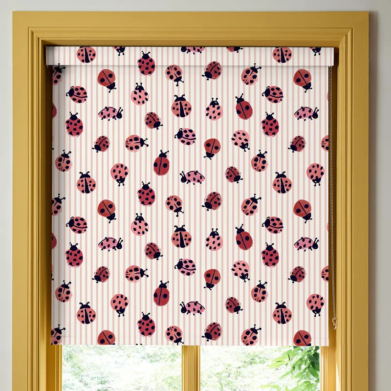Wee Blue Bell Little Ladybirds Blackout Made To Measure Roller Blind Poppy