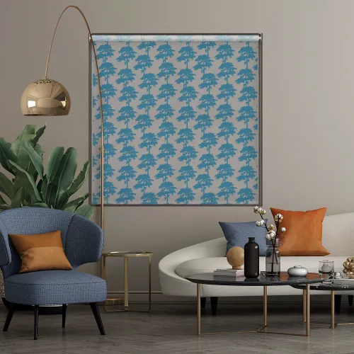 Carlin Teal Cordless Roller Blind - Stylish & Functional